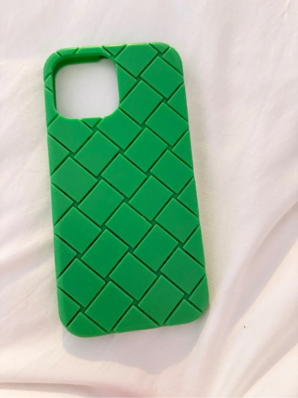 Green Silicone Quilted iPhone 13/14 Pro Max Case - Unbranded